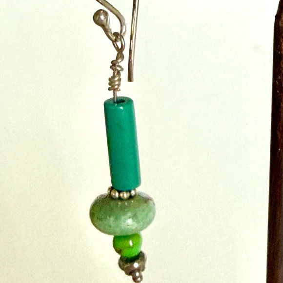 New handmade Sterling Silver and Turquoise earrings - Picture 3 of 6